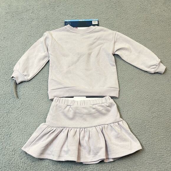 Disney Outfit Set Girls 4T Purple Wish Dreamer 2 Piece Skort & Sweatshirt NEW - Picture 2 of 11